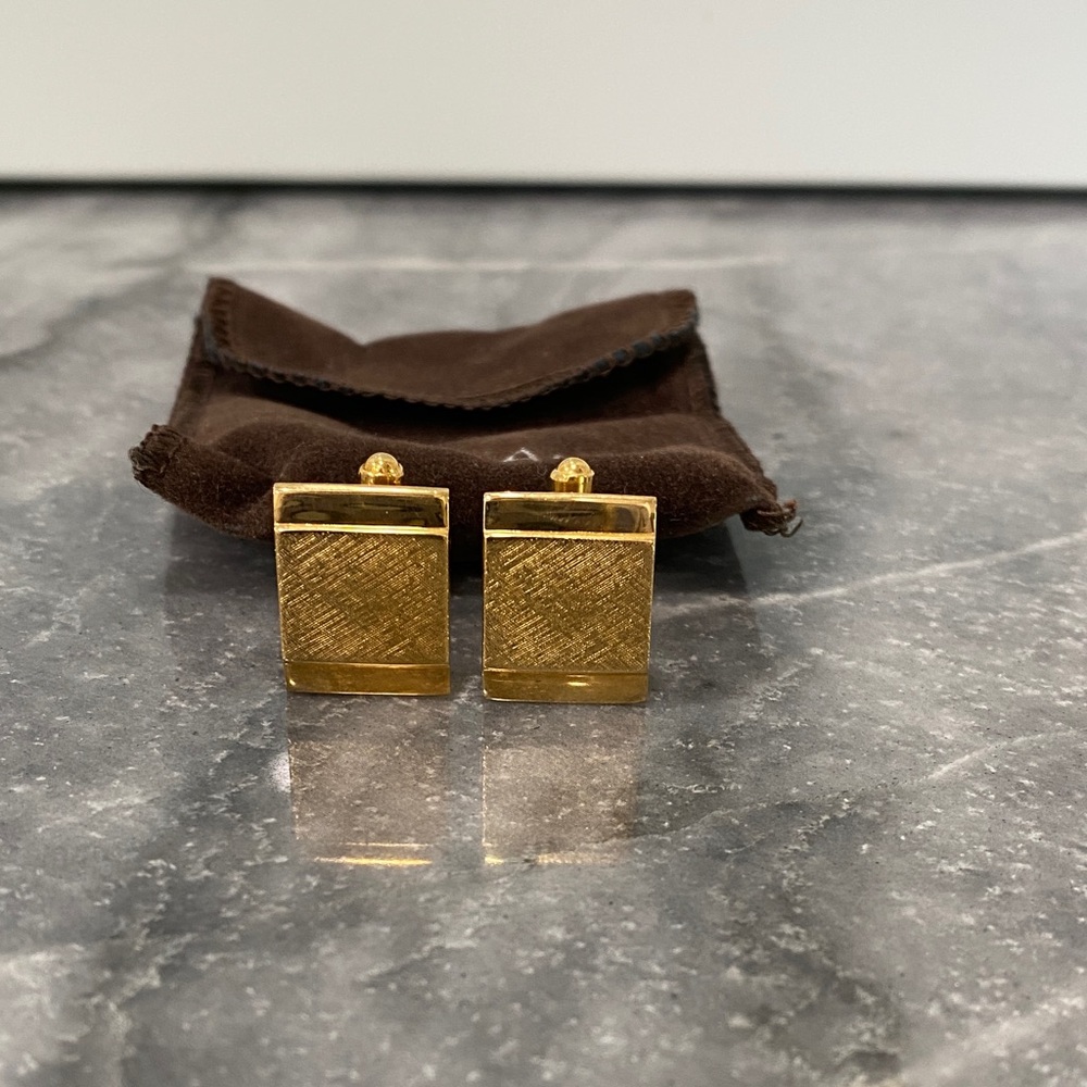 Artisan Gold Rectangular Cufflinks - image 1